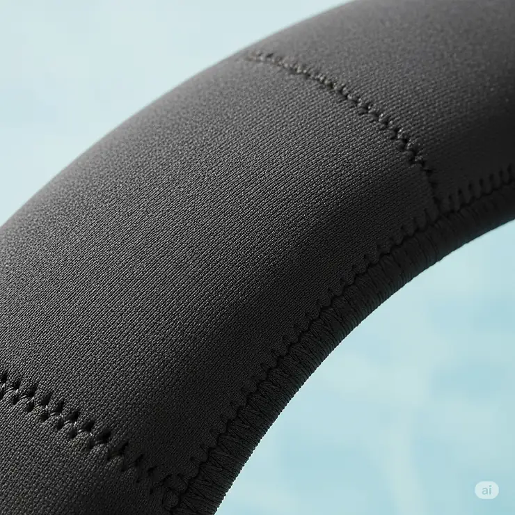 Detailed view of the soft, non-slip neoprene material used in premium pool handrail covers, designed for durability and comfort.