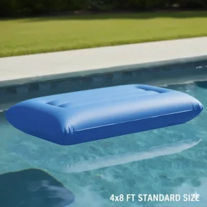 A standard 4x8 ft inflatable pool pillow, a common size for winterizing medium-sized above-ground pools.