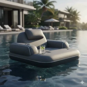 A high-end, luxury float seat for adults, designed with premium materials and oversized armrests for maximum relaxation.