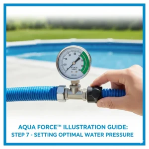 Example of setting the optimal water pressure on the gauge for the above ground pressure side pool cleaner.