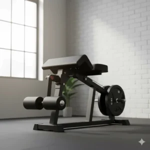 Compact leg extension and curl machine designed for a small home gym footprint.