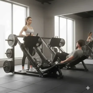 Illustration of a 2-in-1 hack squat and leg press combo machine, ideal for versatile home gym strength training.