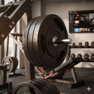Detail shot of the weight plate pegs on a home gym leg press designed for Olympic 2-inch plates.