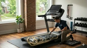 Illustration representing the one-year labor warranty for in-home repairs on NordicTrack fitness machines.