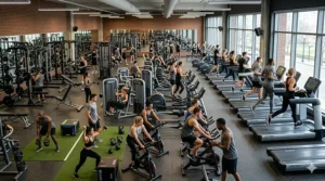 A comparison matrix infographic evaluating top commercial treadmill brands based on durability, warranty, and smart technology features.