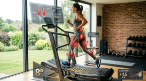 Graphic diagram highlighting the different angle settings on a manual incline treadmill.