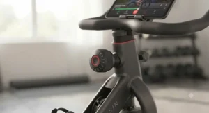 Detailed view of the magnetic resistance adjustment knob on the Echelon EX5 indoor cycling bike.