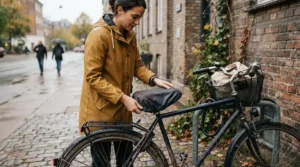 Protecting a newly installed comfortable bike seat replacement with a weatherproof padded bike seat cover.